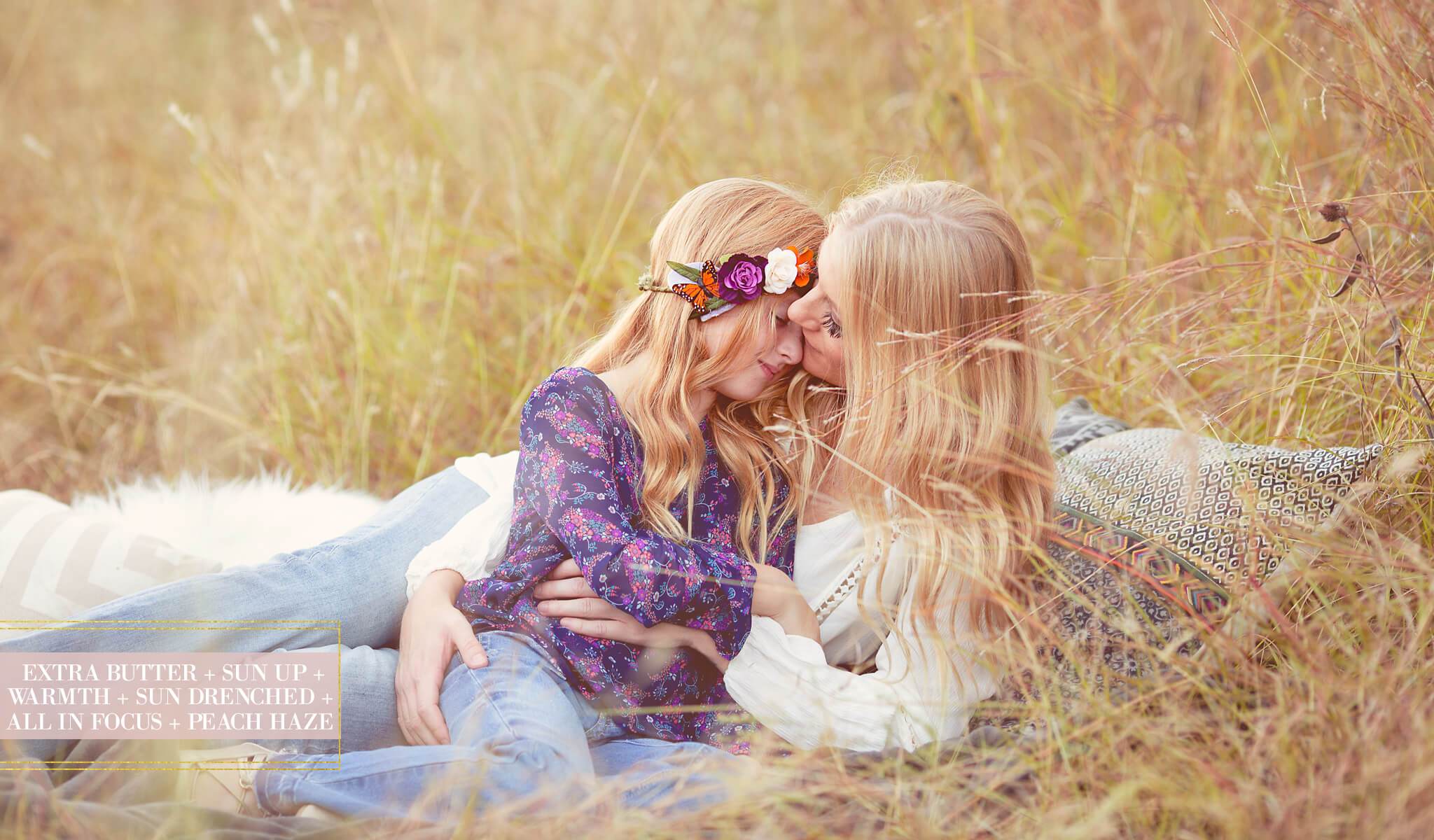 photo of a mother and daughter edited with light & ariy Photoshop Actions from Pretty Actions