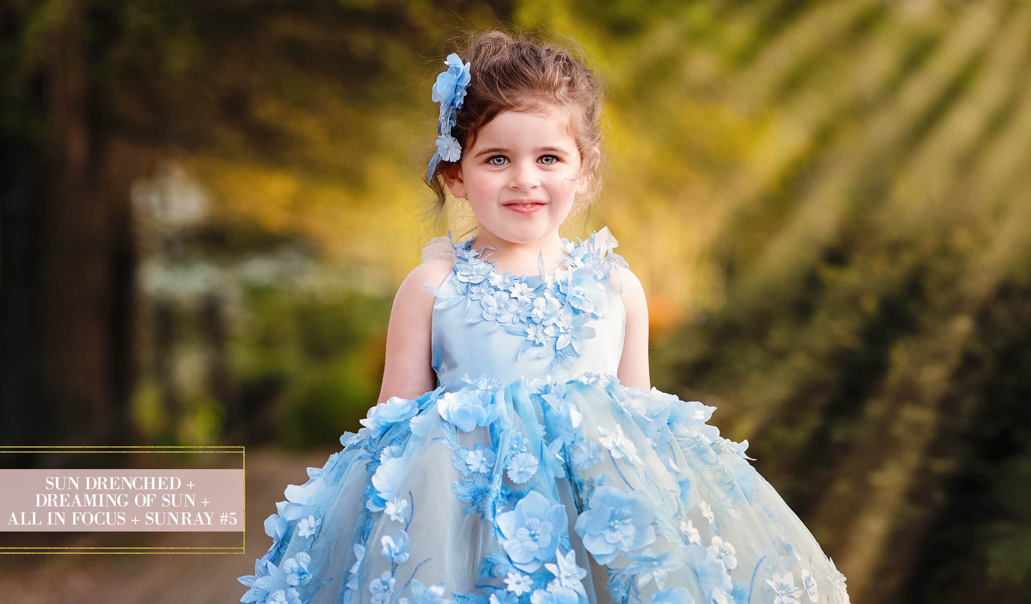 Portrait of a young girl added sunrays from Pastel Dreams Photoshop Actions