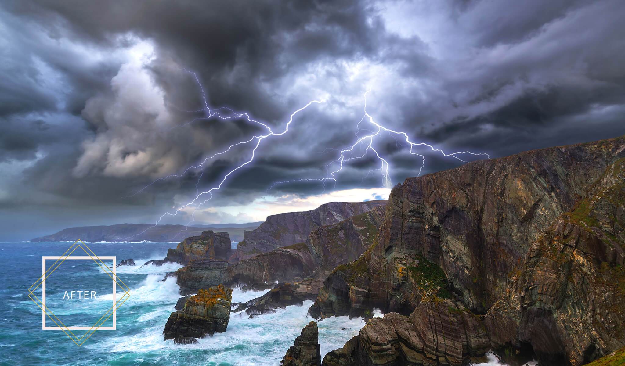 Lightning Bolt Photoshop Overlays from Pretty Actions