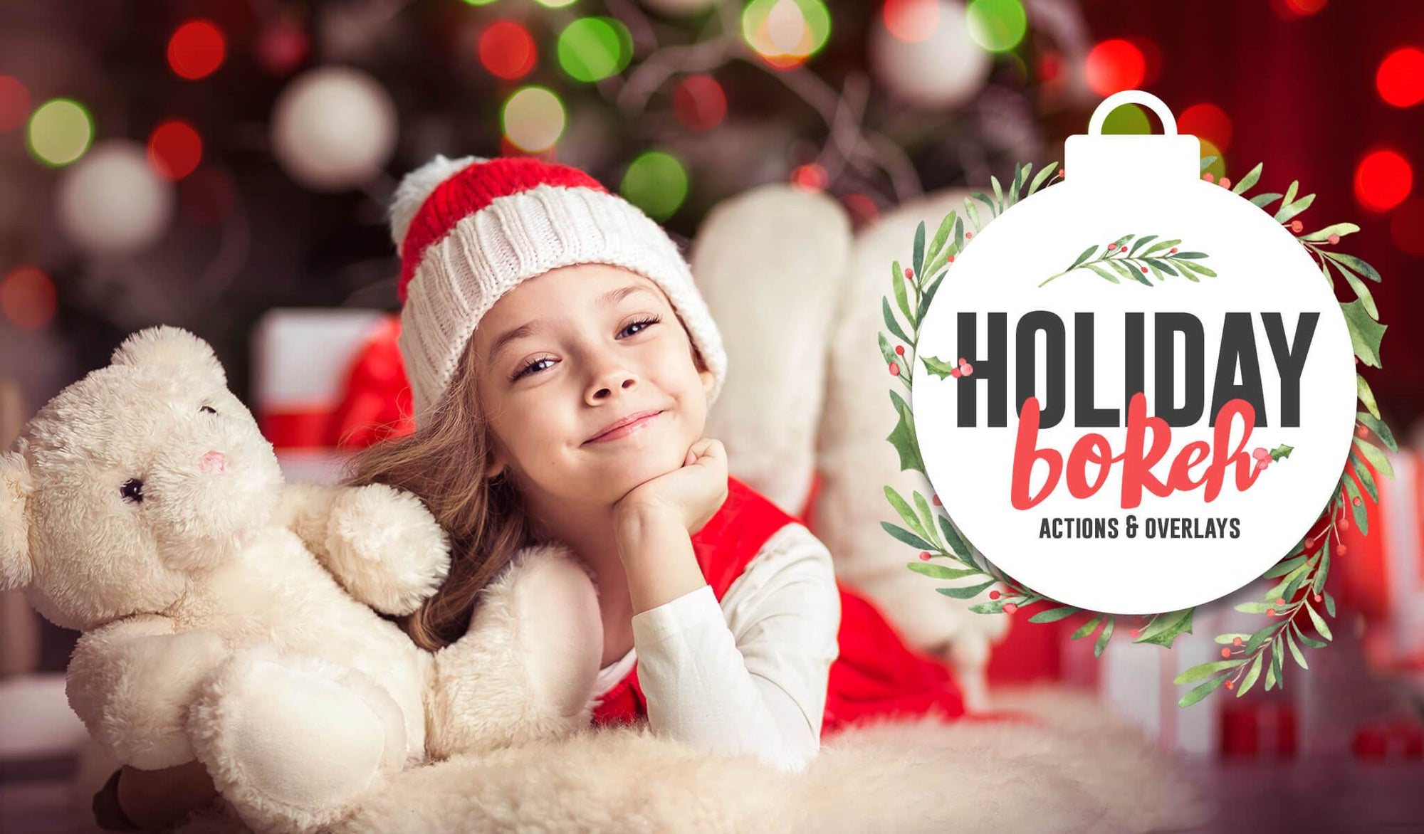 Holiday Bokeh Overlays & Actions Collection for Photoshop