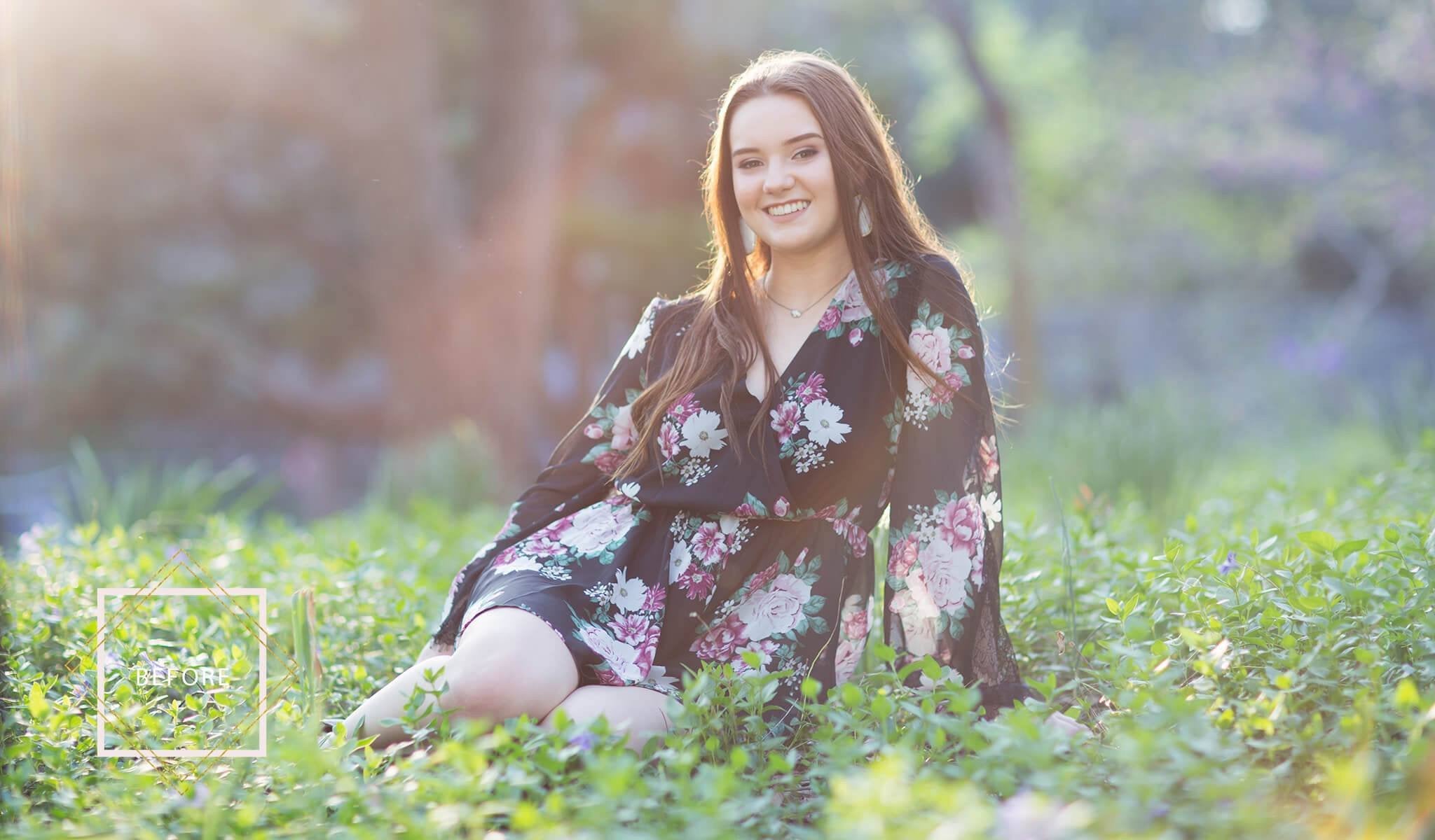 Flower & Blossom Overlays for Photoshop (before img) Pretty Actions