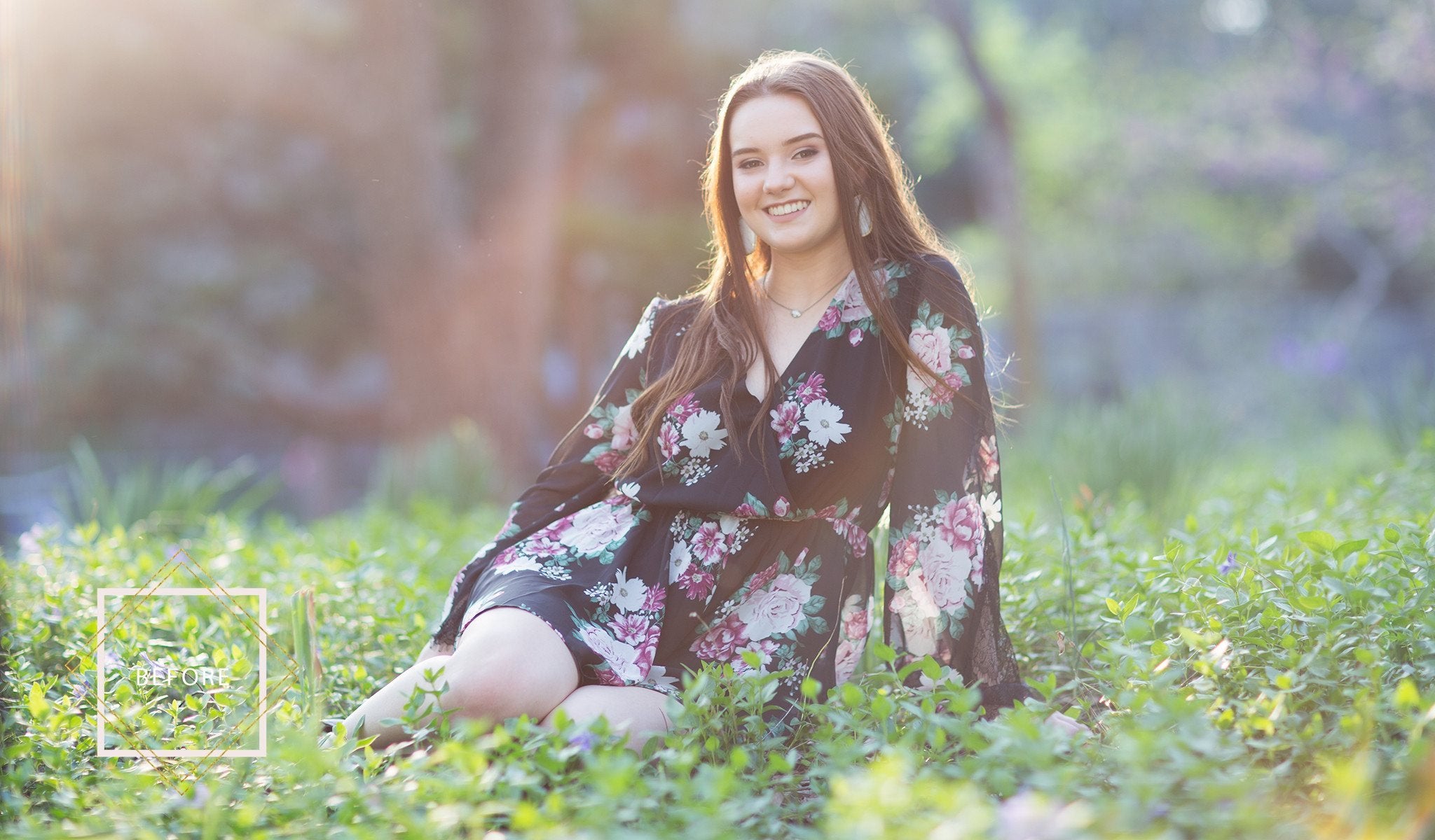 Flower & Blossom Overlays for Photoshop (before img) Pretty Actions