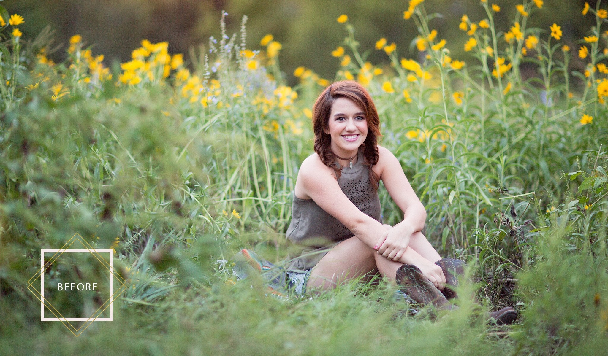 Flower & Blossom Overlays for Photoshop (before img) Pretty Actions