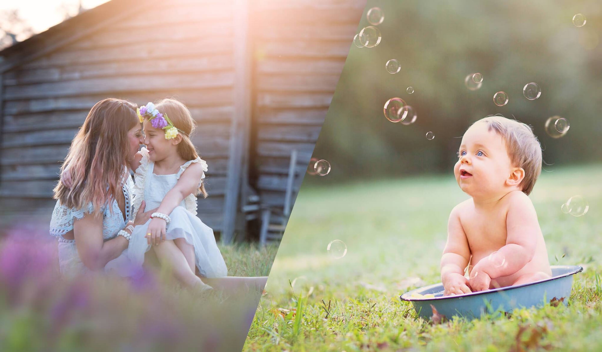 Bubbles & Blossoms Overlay & Actions Bundle