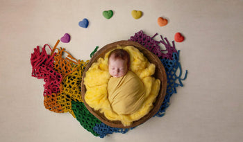 Newborn Digital Backdrop: Rainbow Hearts