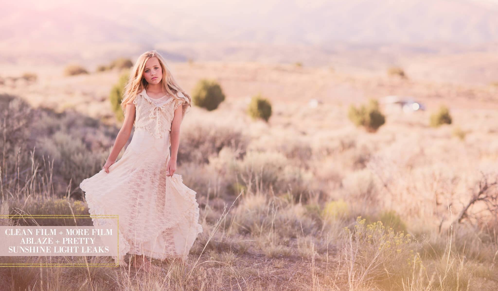 Film Photoshop Actions (Clean Film, More Film Ablaze, Prety Sunshine Light Leaks) - Pretty Action